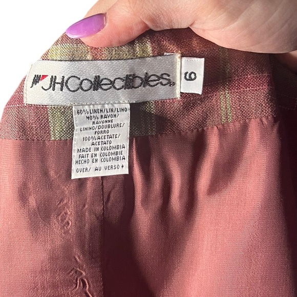 Vintage Linen-Blend Plaid Cottagecore Vest 6 - Picture 6 of 6